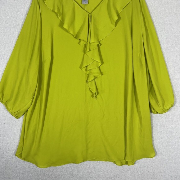 Catherines V-Neck Ruffle Front Blouse Womens 2X - Picture 4 of 12